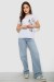 Футболка жіноча з принтом, колір білий, 244R1015-1 Футболка жіноча з принтом, колір білий, 244R1015-1
