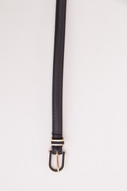 Женский тонкий ремень, из кожзама, черного цвета, 196RL1010W19