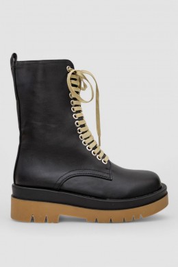 Ботинки женские демисезонные  -уценка, цвет черно-бежевый, 243RL2-U-1