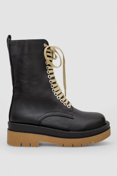 Ботинки женские демисезонные  -уценка, цвет черно-бежевый, 243RL2-U-1