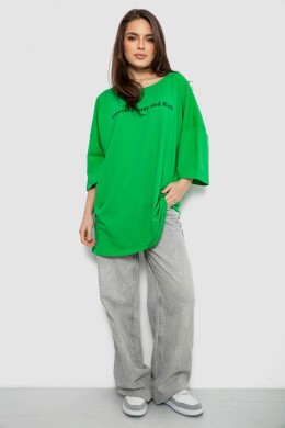 Футболка жіноча з принтом, колір зелений, 244R3014