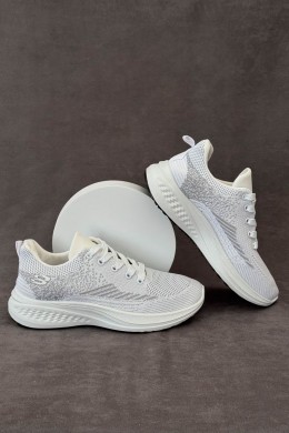 Кроссовки мужские текстильные, цвет белый, 244RJ1077