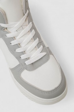 Кроссовки женские зимние на меху, цвет бело-серый, 248RAD300