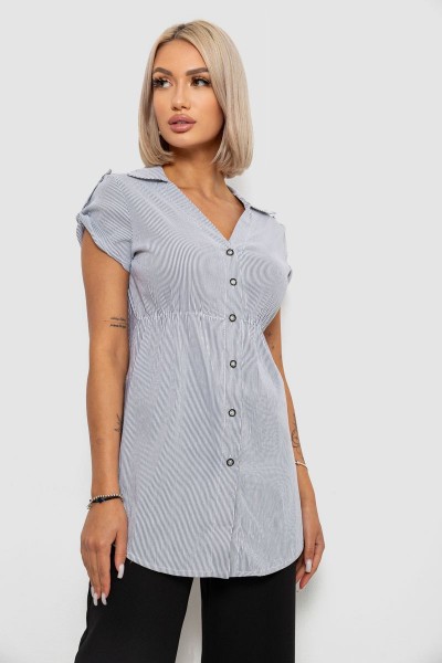 Сорочка-туніка в смужку, колір світло-сірий, 230R665