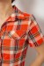 Рубашка женская в клетку, цвет оранжевый, 230R061-11 Рубашка женская в клетку, цвет оранжевый, 230R061-11