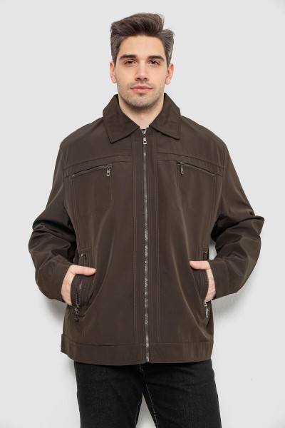 Куртка мужская демисезонная однотонная, цвет темно-зеленый, 244R033B