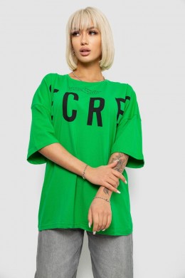Футболка жіноча з принтом, колір зелений, 244R3008-1