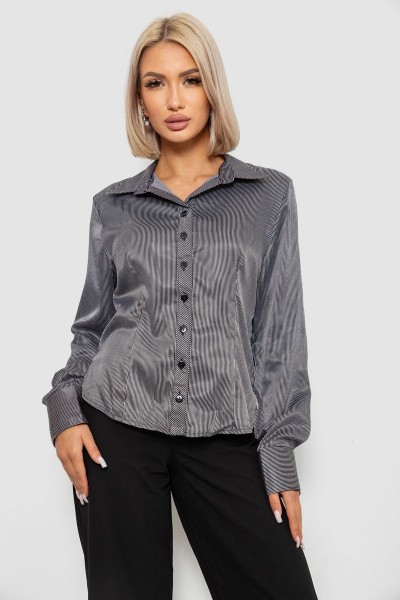 Сорочка класична в смужку, колір чорно-білий, 230R66-1