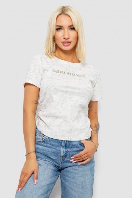 Футболка женская с принтом, цвет молочный, 221R3307
