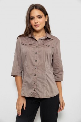 Сорочка жіноча однотонна, колір мокко, 230R068-5