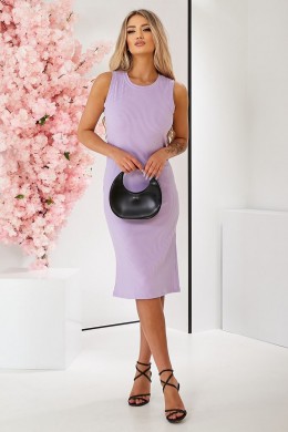 Сукня однотонна в рубчик, колір бузковий, 257R707