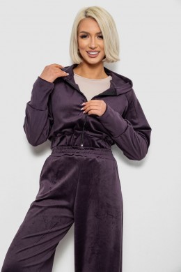Спортивный костюм женский велюровый, цвет темно-сливовый, 257R4125