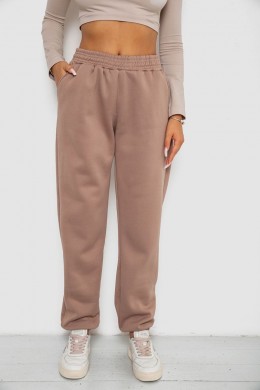 Спортивні штани жіночі на флісі, колір мокко, 238R58671