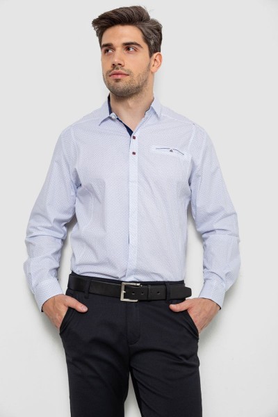 Рубашка мужская с принтом  -уценка, цвет белый, 214R7172-U