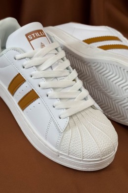 Кроссовки женские демисезонные, цвет бело-коричневый, 248RHB640