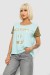 Футболка жіноча з принтом, колір м'ятний, 244R2047