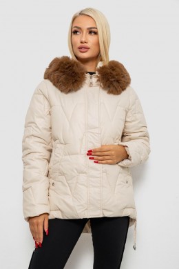 Куртка женская зимняя короткая, цвет светло-бежевый, 244R865