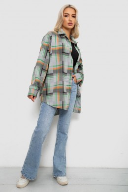 Рубашка женская в клетку, цвет серо-оранжевый, 257R505