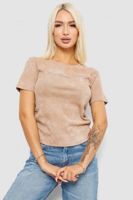 Футболка женская с принтом, цвет бежевый, 221R3309