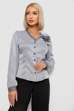 Блуза классическая в полоску с, цвет черно-белый, 230R067