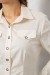 Сорочка жіноча однотонна, колір кремовий, 230R068-8 Сорочка жіноча однотонна, колір кремовий, 230R068-8