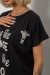 Футболка женская с принтом, цвет черный, 244R3013-5
