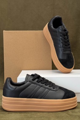 Кроссовки женские демисезонные, цвет черно-бежевый, 248RCX1580