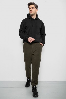 Спортивные штаны мужские однотонные на поларфлисе, цвет хаки, 257R20