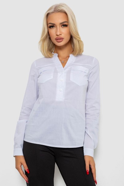 Блуза однотонная, цвет белый, 230RP-96