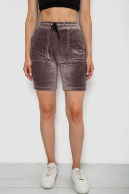 Шорти жіночі  велюрові  -уцінка, колір коричневий, 238R58169-2-U