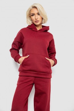 Спортивный костюм женский на флисе, цвет бордовый, 257R87