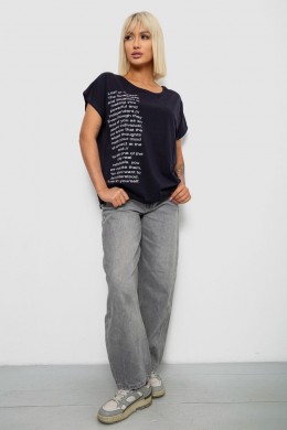 Футболка женская с принтом, цвет синий, 244R2039