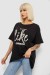 Футболка жіноча з принтом, колір чорний, 244R4023