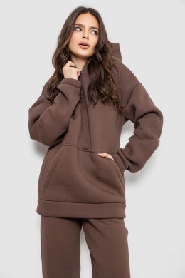 Спортивный костюм женский на флисе, цвет коричневый, 102R7711
