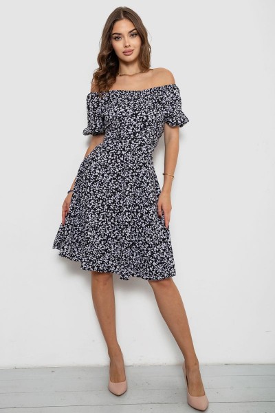 Сукня софт з принтом, колір чорно-білий, 230R1010-5