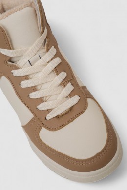 Кроссовки женские зимние на меху, цвет бежево-коричневый, 248RAD300-6