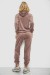 Спортивный костюм женский велюровый, цвет темно-бежевый, 241R1530-5