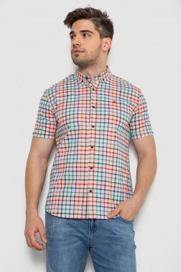 Сорочка чоловіча в клітку  -уцінка, колір молочний, 214R842-U-7