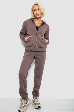 Спортивный костюм женский на флисе, цвет коричневый, 257R86