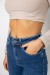 Джинси жіночі Mom-fit стрейч, колір синій, 244R1149