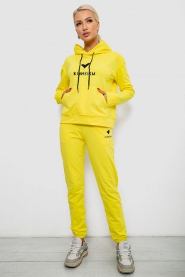 Спортивний костюм жіночий двонитка, колір жовтий, 214R1419-007