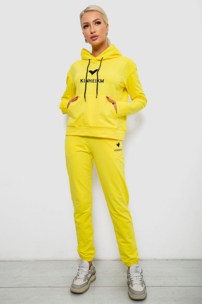 Спортивный костюм женский двухнитка, цвет желтый, 214R1419-007