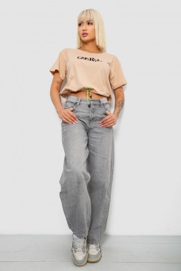 Футболка женская с принтом, цвет бежевый, 244R2306