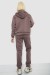 Спортивный костюм женский на флисе, цвет коричневый, 257R86 Спортивный костюм женский на флисе, цвет коричневый, 257R86