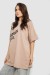 Футболка женская с принтом, цвет бежевый, 244R4001 Футболка женская с принтом, цвет бежевый, 244R4001