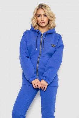 Спортивный костюм женский на флисе на молнии, цвет электрик, 247R1060