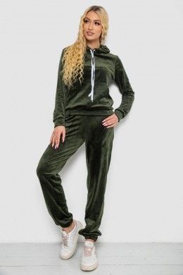 Спортивный костюм женский велюровый, цвет хаки, 238R58570