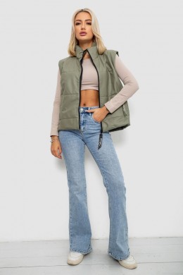 Жилет женский демисезонный экокожа, цвет хаки, 257R98