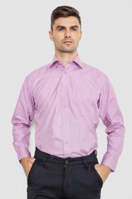 Рубашка мужская в полоску, цвет светло-сиреневый, 244R332