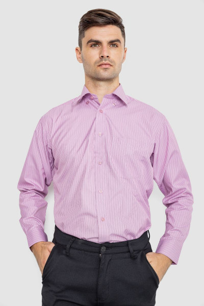 Рубашка мужская в полоску, цвет светло-сиреневый, 244R332